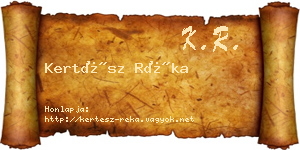 Kertész Réka névjegykártya